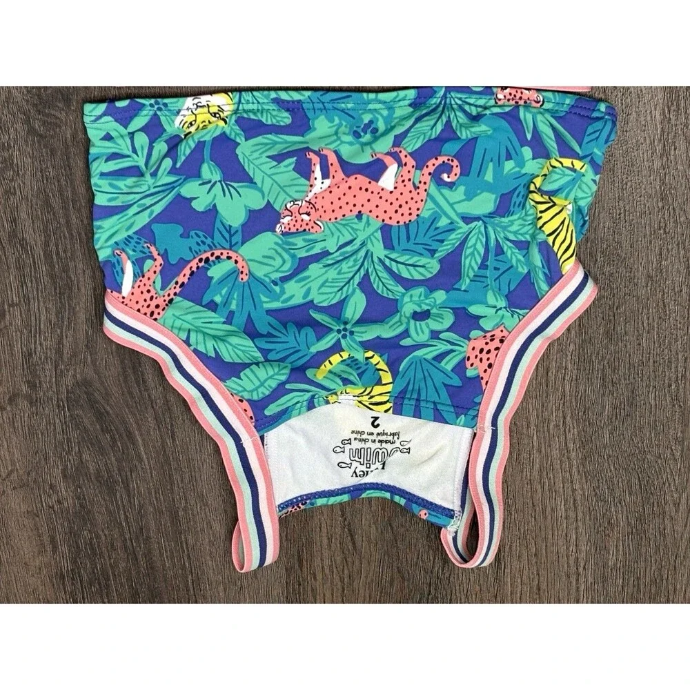 Hatley Swim Girls 2 Bikini Safari Animal Print Tropical